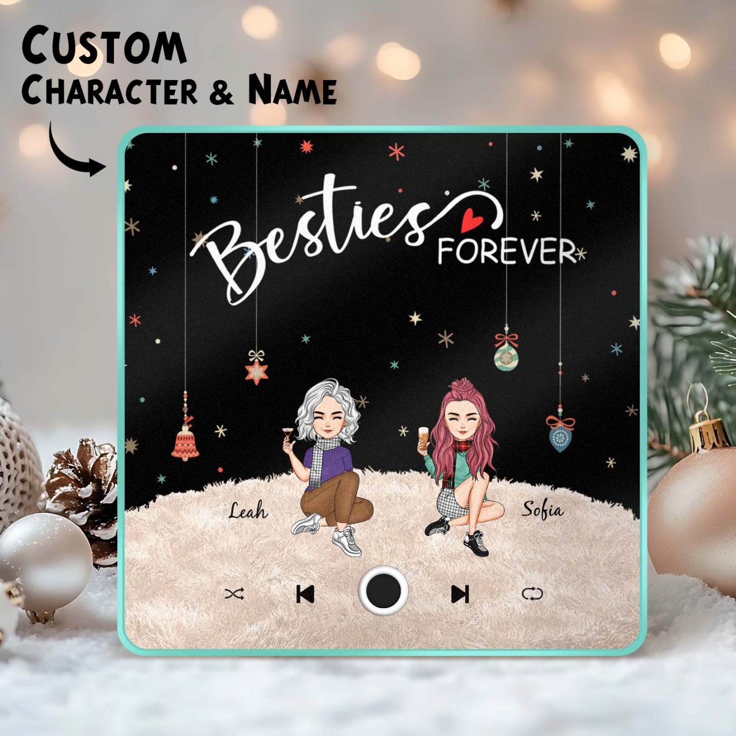 Custom Christmas Portrait Personalized Music Fridge Magnet Merry Christmas Magnets Can Play Songs Christmas Gift Family Gifts - soufeelmy