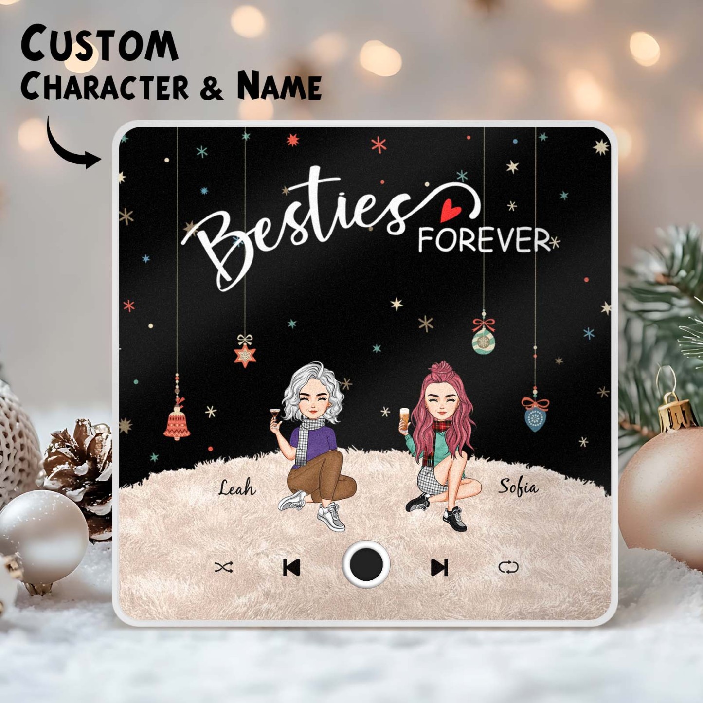 Custom Christmas Portrait Personalized Music Fridge Magnet Merry Christmas Magnets Can Play Songs Christmas Gift Family Gifts - soufeelmy