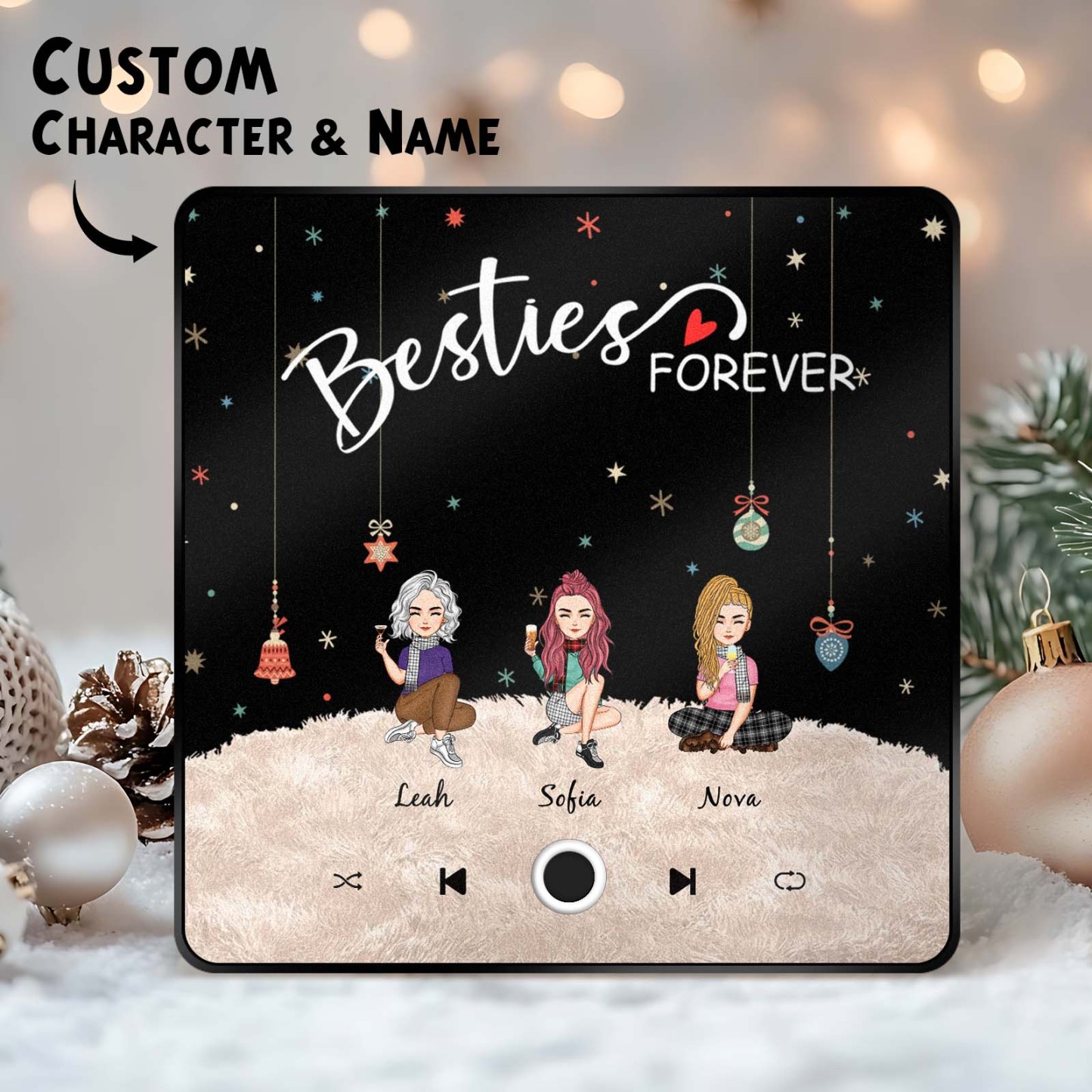 Custom Christmas Portrait Personalized Music Fridge Magnet Merry Christmas Magnets Can Play Songs Christmas Gift Family Gifts - soufeelmy