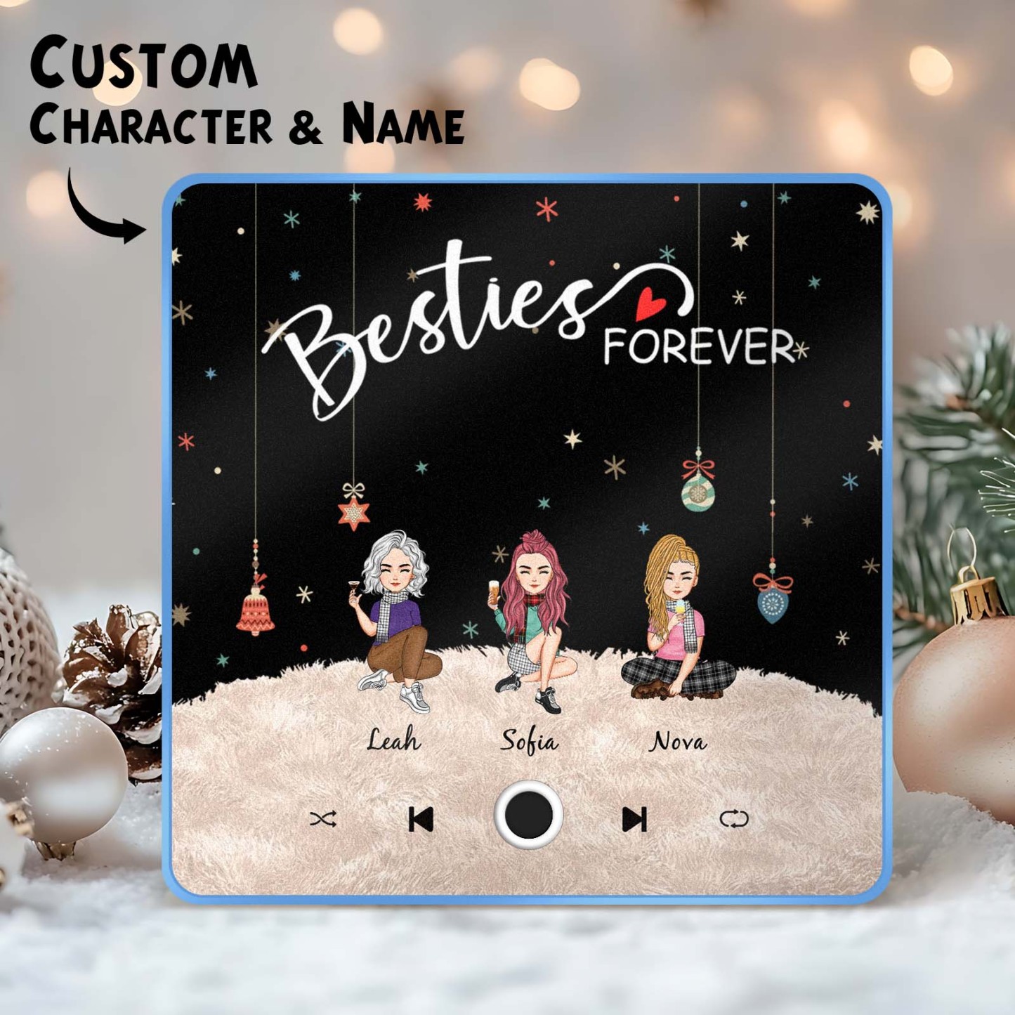 Custom Christmas Portrait Personalized Music Fridge Magnet Merry Christmas Magnets Can Play Songs Christmas Gift Family Gifts - soufeelmy