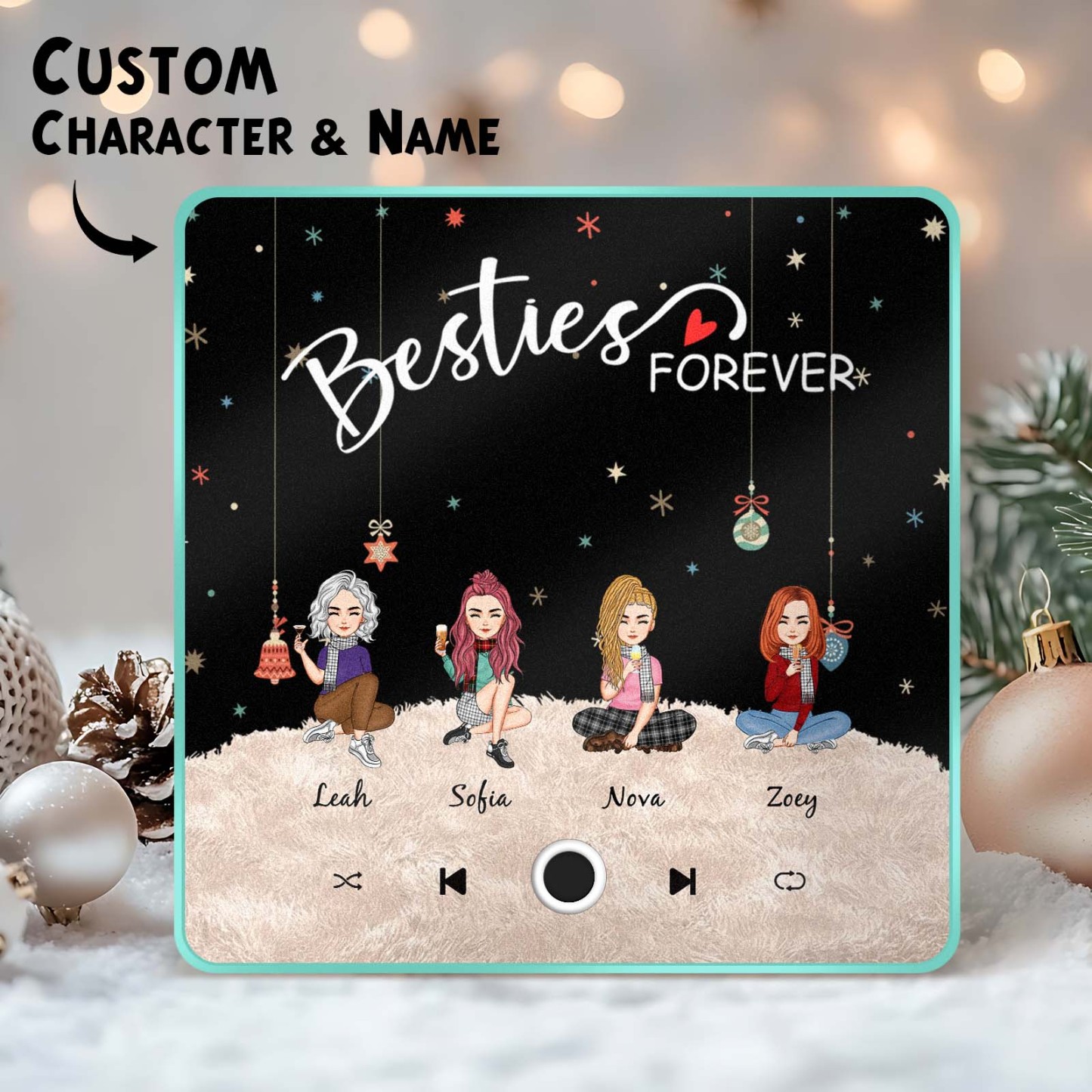 Custom Christmas Portrait Personalized Music Fridge Magnet Merry Christmas Magnets Can Play Songs Christmas Gift Family Gifts - soufeelmy