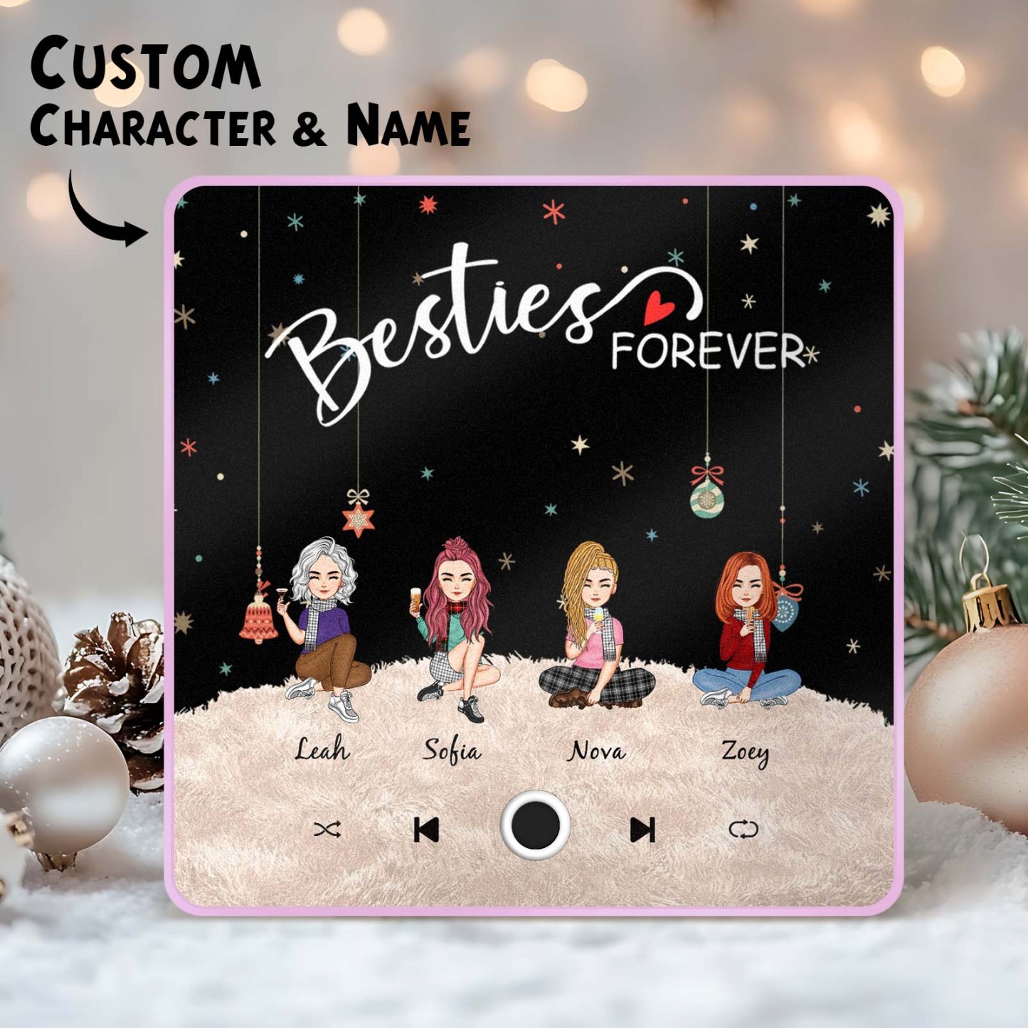 Custom Christmas Portrait Personalized Music Fridge Magnet Merry Christmas Magnets Can Play Songs Christmas Gift Family Gifts - soufeelmy