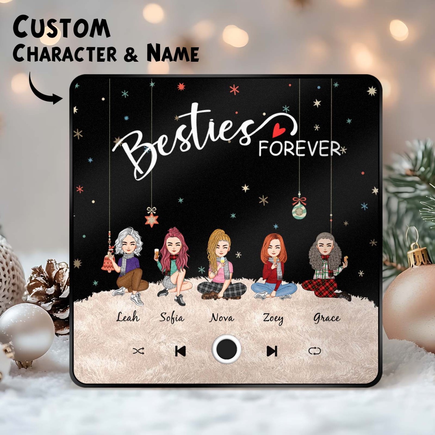 Custom Christmas Portrait Personalized Music Fridge Magnet Merry Christmas Magnets Can Play Songs Christmas Gift Family Gifts - soufeelmy