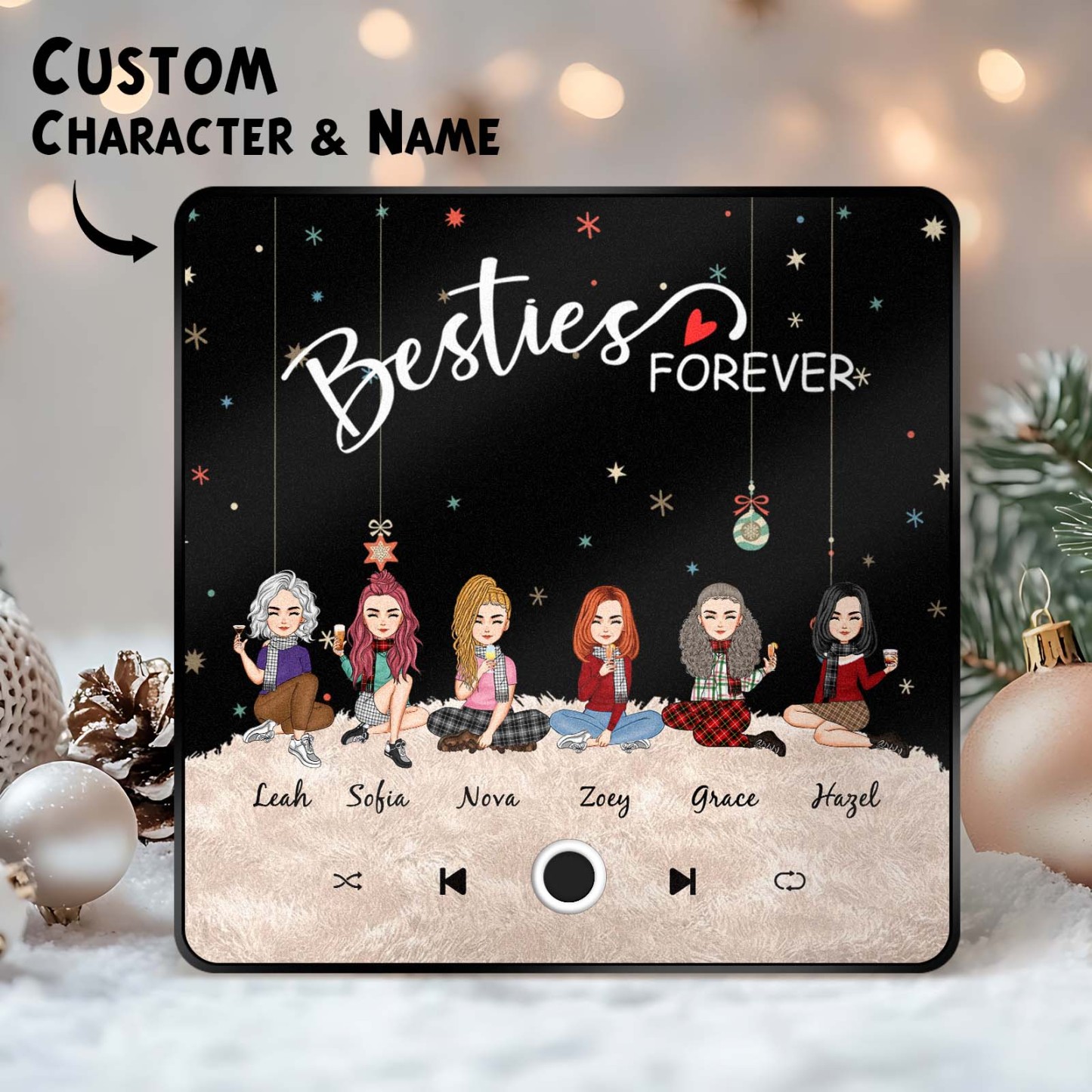 Custom Christmas Portrait Personalized Music Fridge Magnet Merry Christmas Magnets Can Play Songs Christmas Gift Family Gifts - soufeelmy