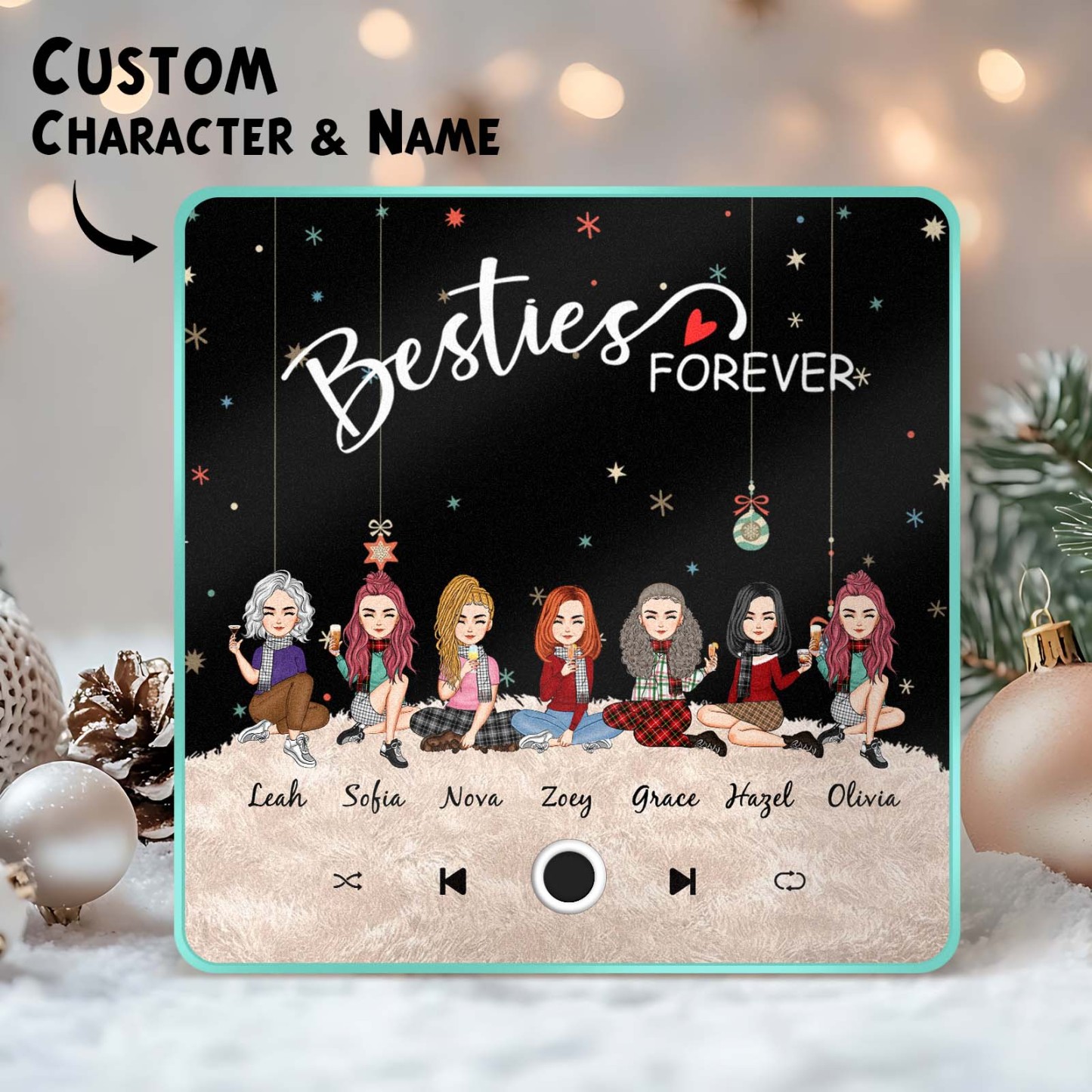 Custom Christmas Portrait Personalized Music Fridge Magnet Merry Christmas Magnets Can Play Songs Christmas Gift Family Gifts - soufeelmy