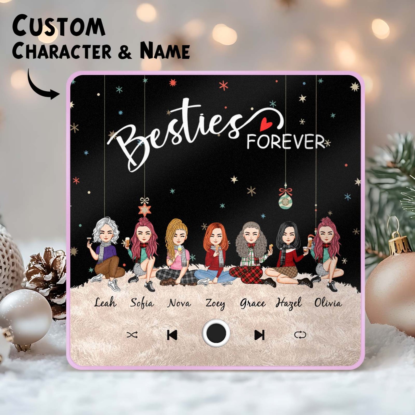 Custom Christmas Portrait Personalized Music Fridge Magnet Merry Christmas Magnets Can Play Songs Christmas Gift Family Gifts - soufeelmy