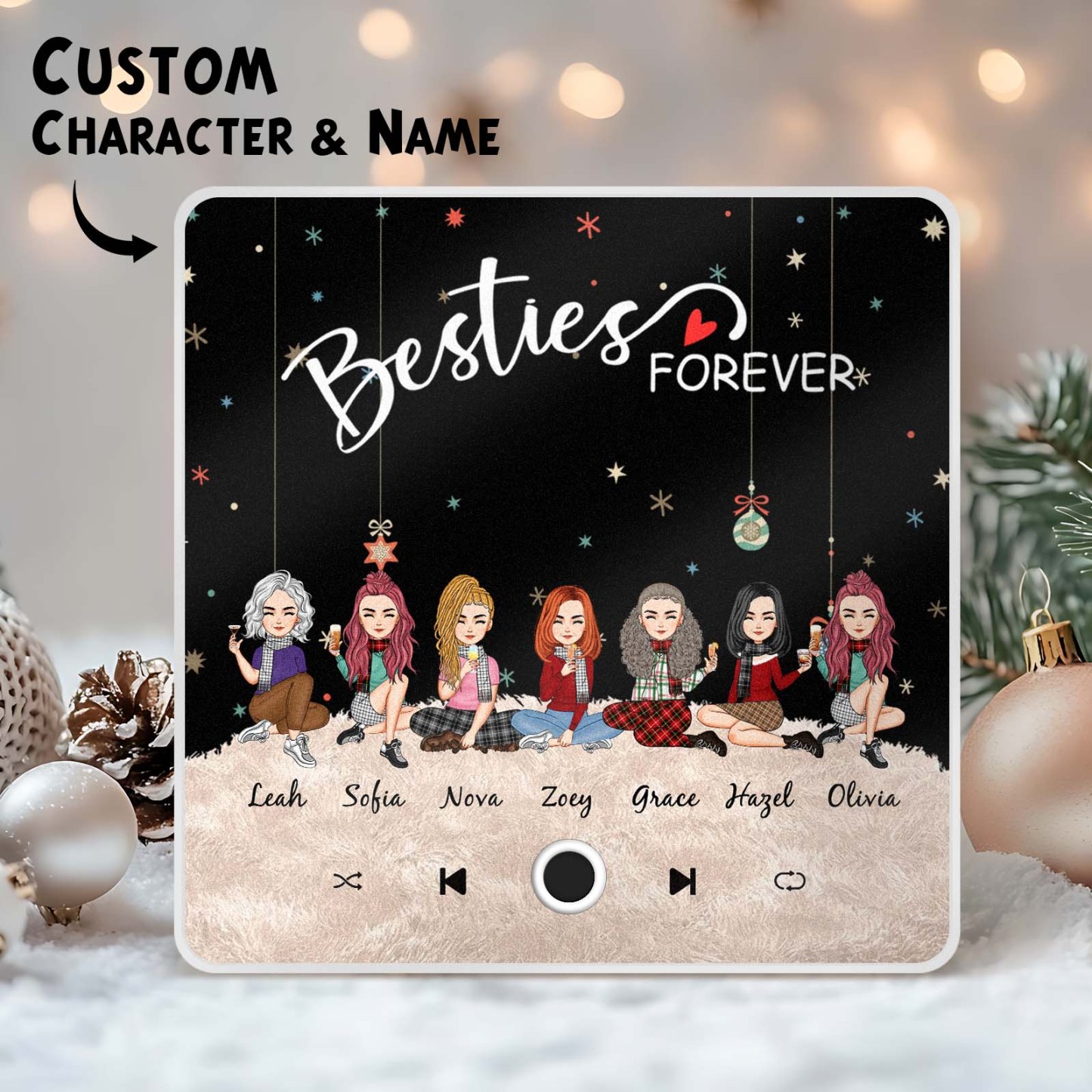 Custom Christmas Portrait Personalized Music Fridge Magnet Merry Christmas Magnets Can Play Songs Christmas Gift Family Gifts - soufeelmy