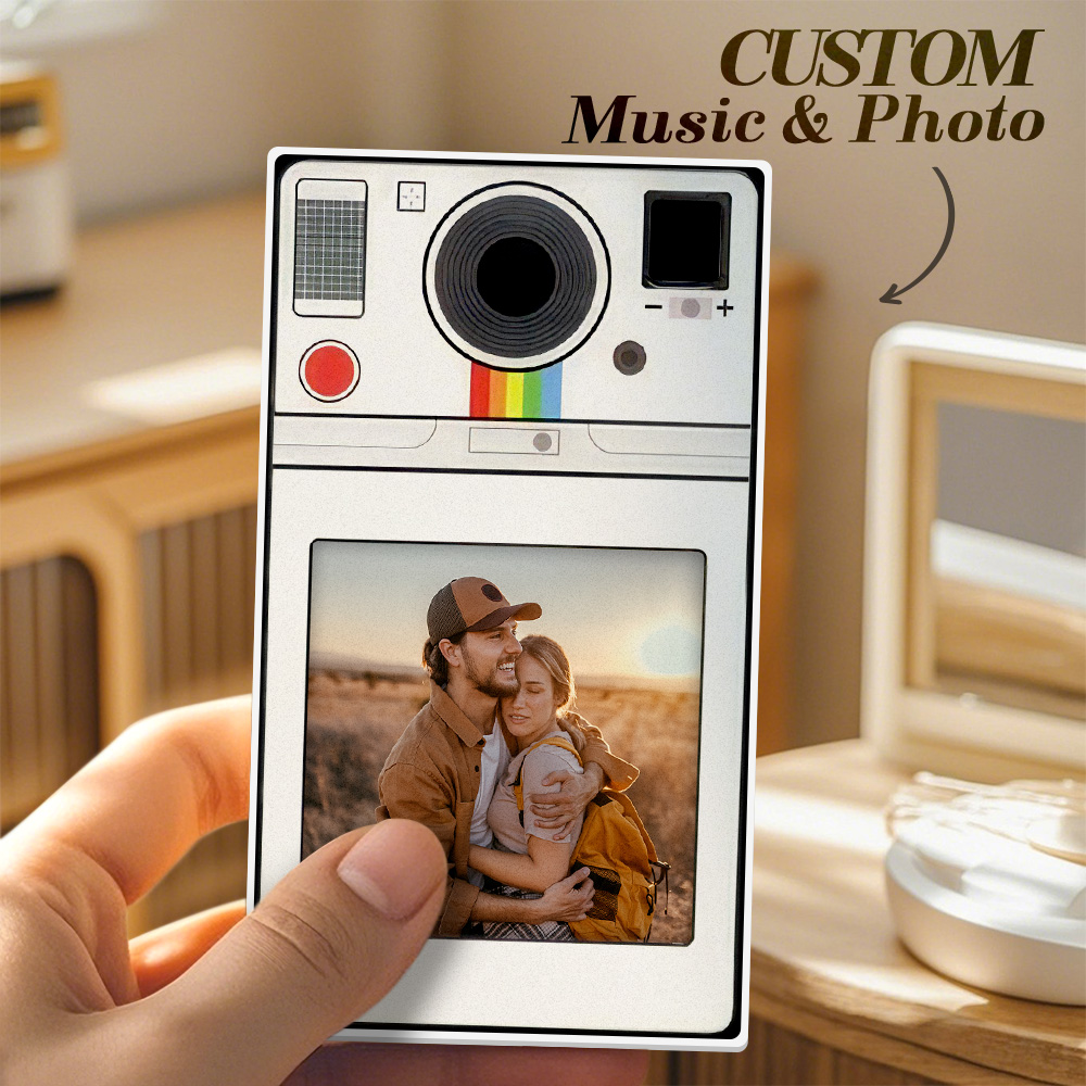 Custom Photo Polaroid Music Fridge Magnet Personalized Rectangle Music Fridge Magnet Can Play Songs - soufeelmy
