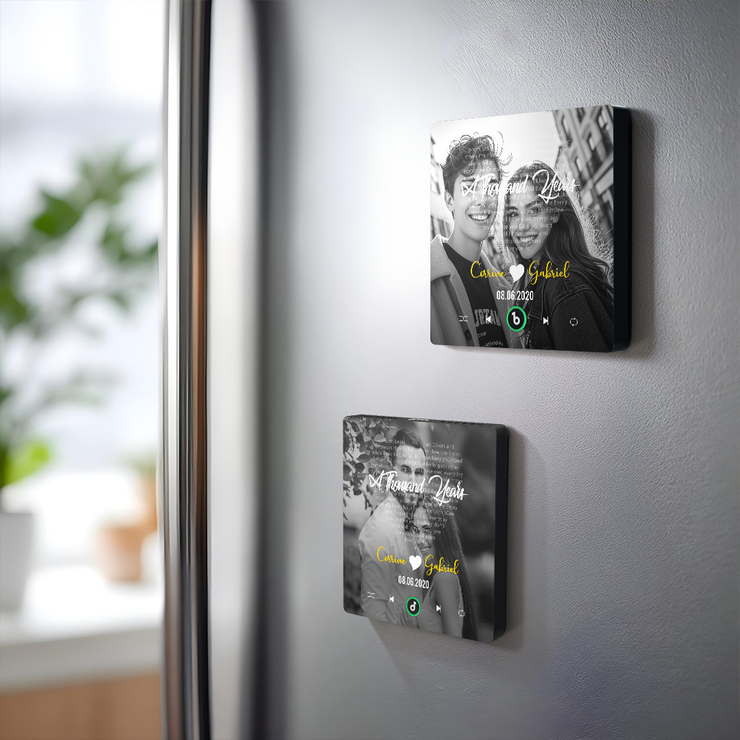 Custom Music Fridge Magnet Music Lyrics Fridge Magnet Colorful Frame Album Fridge Magnet Music Wall Photo Sticker Gift for Couple - soufeelmy
