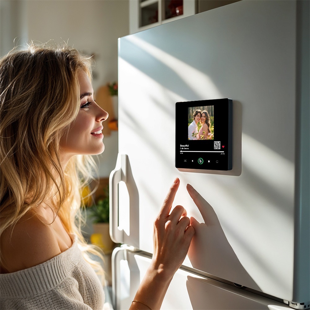 Custom Music Fridge Magnet New 4.0 Upgrade Custom Photo QR code Fridge Magnet Colorful Frame Album Fridge Magnet Music Wall Photo Sticker Gift for Couple - soufeelmy