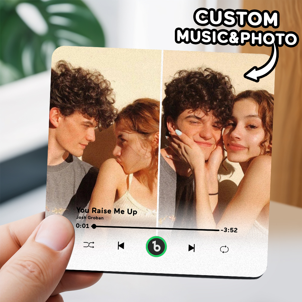 Custom Music Fridge Magnet Multiple Photo New 4.0 Upgrade Multicolor Can Play Songs and Adjust Volume Personalised 2 Photo Fridge Magnet - soufeelmy