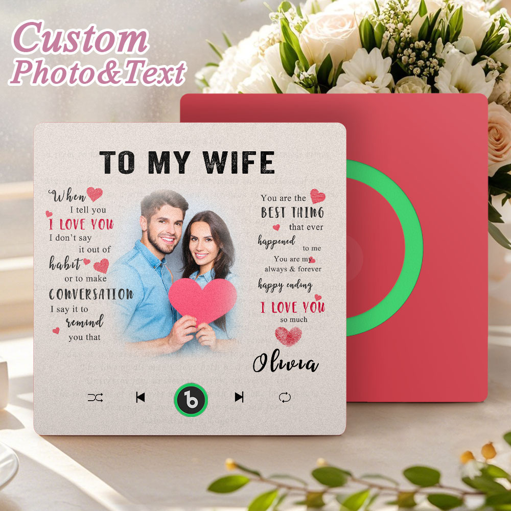 Custom Music Fridge Magnet New 4.0 Upgrade Personalized Photo and Name Music Wall Photo Sticker To My Father/Mother/Friend/Daughter/Son/Wife/Husband - soufeelmy
