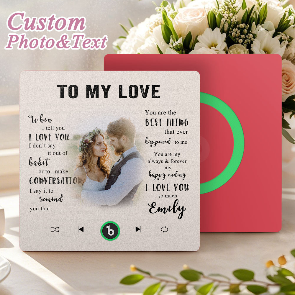 Custom Music Fridge Magnet New 4.0 Upgrade Personalized Photo and Name Music Wall Photo Sticker To My Father/Mother/Friend/Daughter/Son/Wife/Husband - soufeelmy