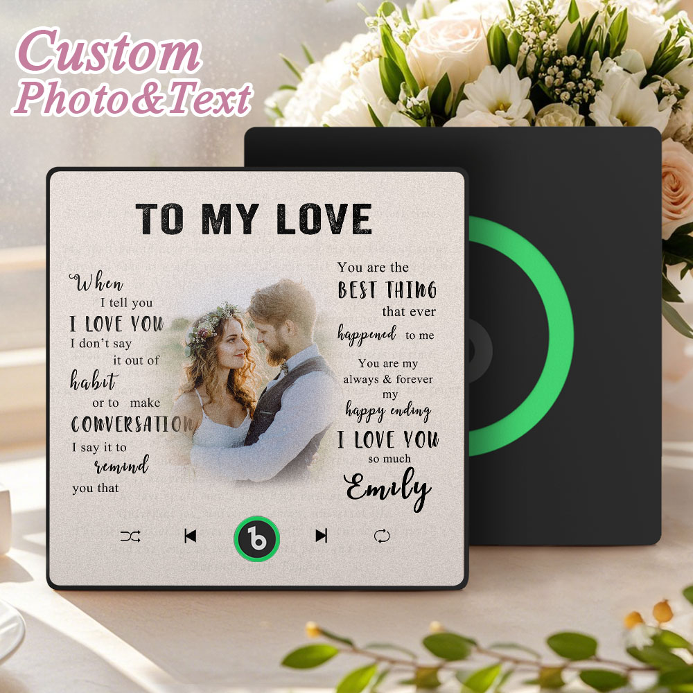 Custom Music Fridge Magnet New 4.0 Upgrade Personalized Photo and Name Music Wall Photo Sticker To My Father/Mother/Friend/Daughter/Son/Wife/Husband