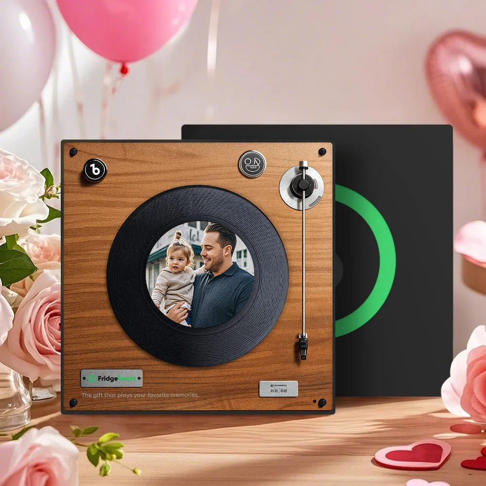 New 5.0 Upgrade Custom Music And Photo Fridge Magnet Personalized Vintage Record Fridge Magnet Father's Day Gifts - soufeelmy