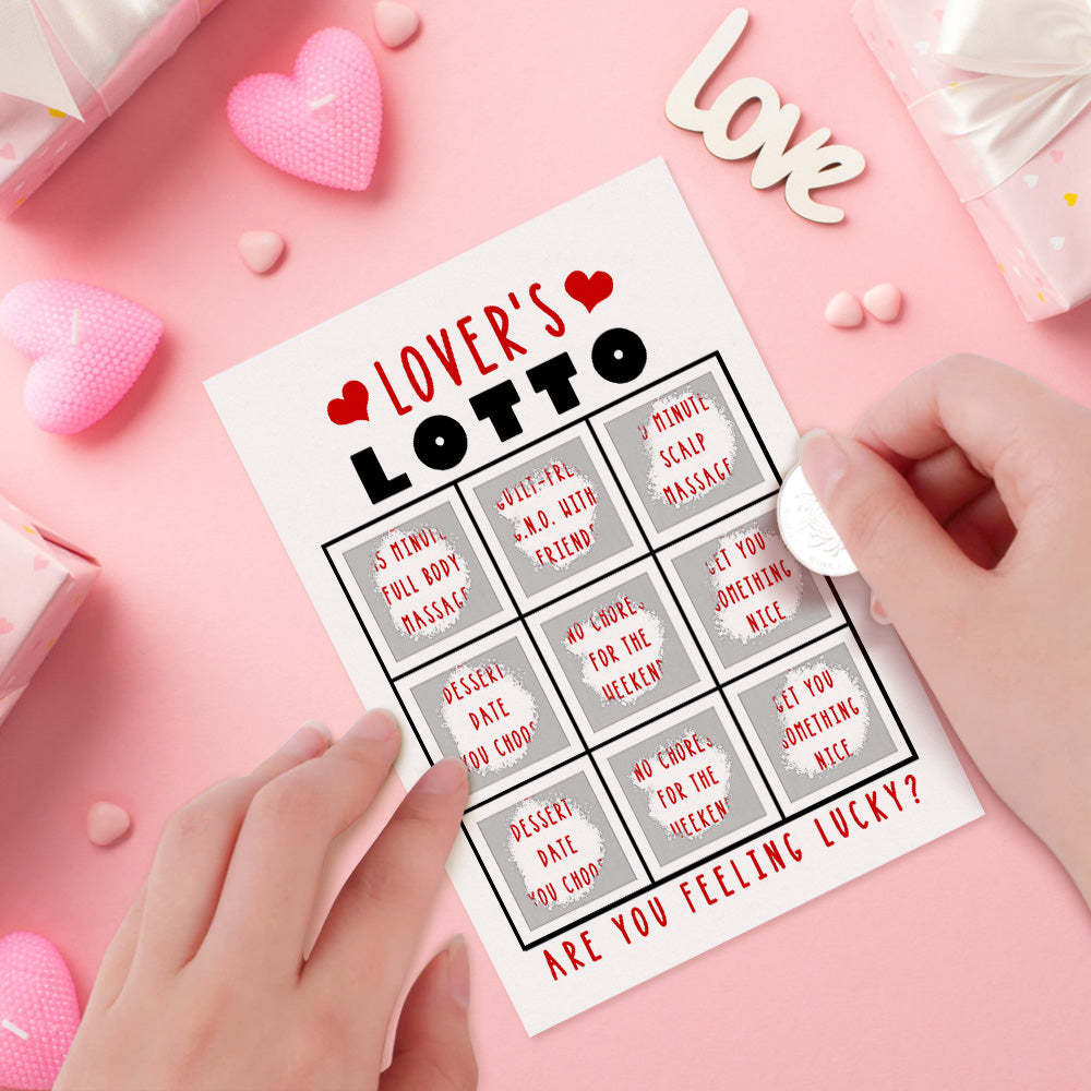 Lover's Lotto Scratch Card Valentine's Day Surprise Funny Scratch off Card - soufeelmy