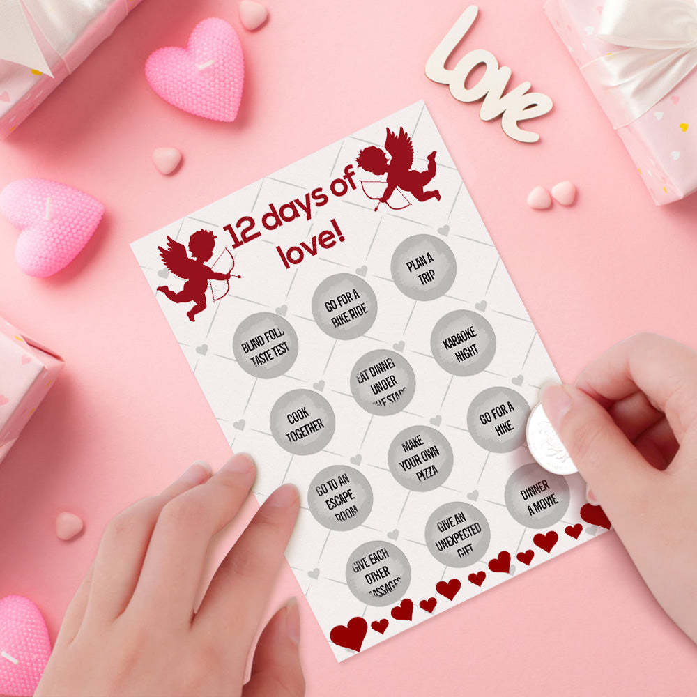 12 Days Of Love Scratch Card Funny Valentine's Day Scratch off Card - soufeelmy