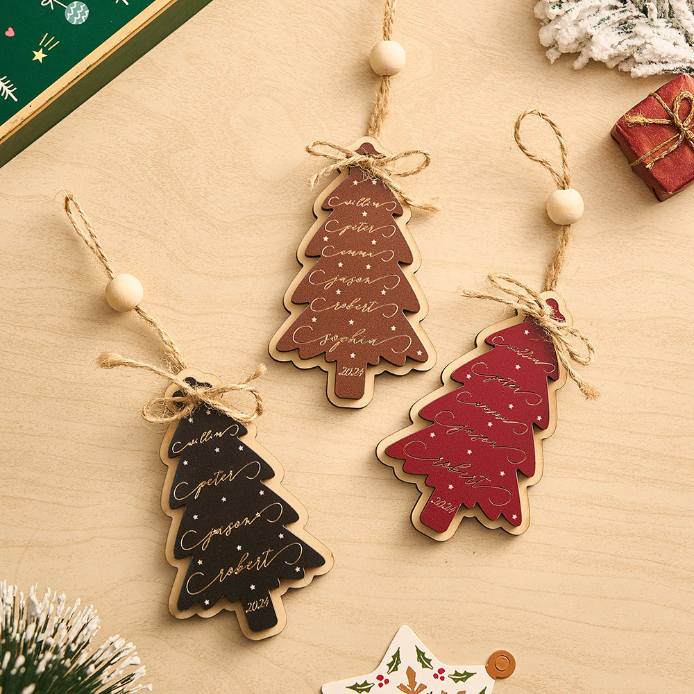 Personalized Family Christmas Ornament Christmas Tree with Family Names Ornament - soufeelmy