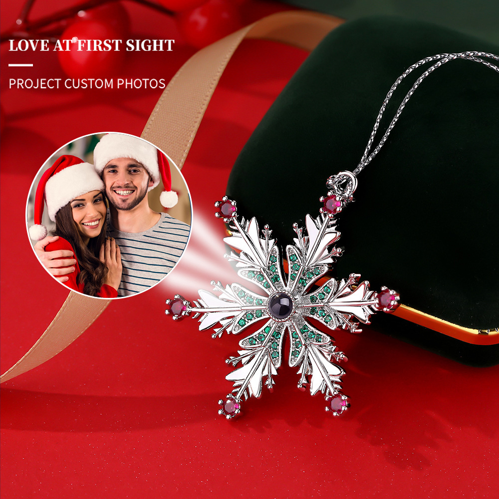 Personalized Photo Projection Ornaments Snowflake Christmas Gifts - soufeelmy