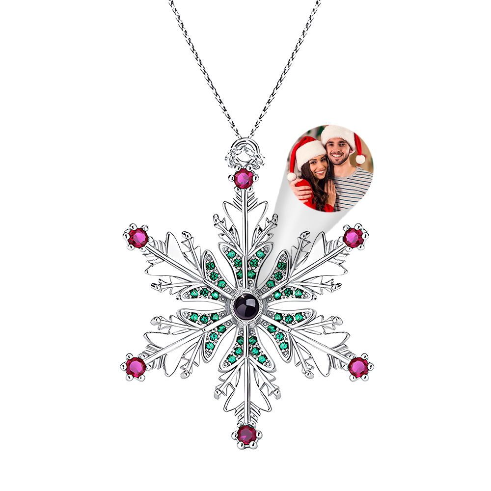 Personalized Photo Projection Ornaments Snowflake Christmas Gifts - soufeelmy