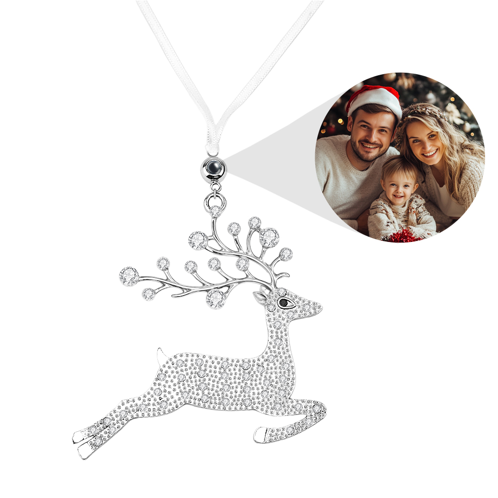 Personalized Christmas Projection Ornaments Elk Shape for Christmas Tree Custom Photo Ornaments Christmas Gifts For Family For Lover - soufeelmy