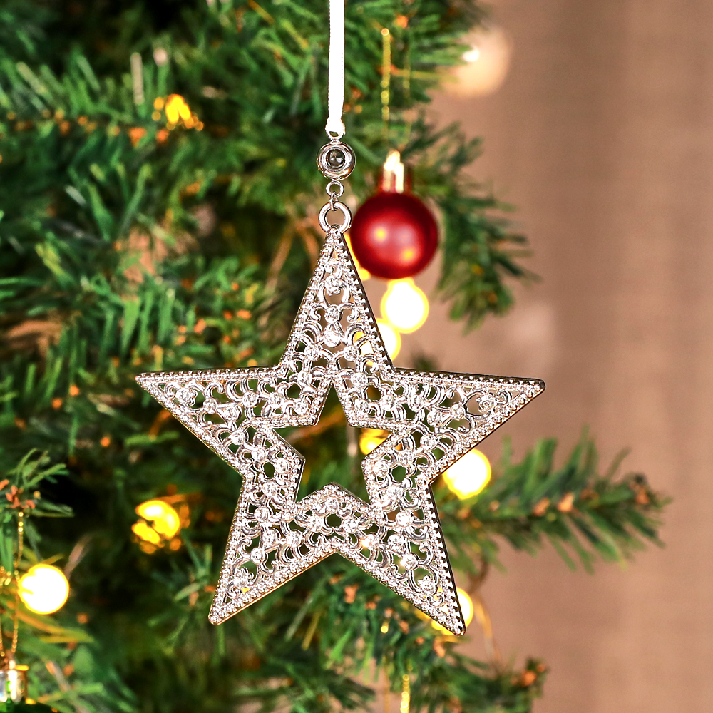 Personalized Christmas Projection Ornaments Star Shape for Christmas Tree Custom Photo Ornaments Christmas Gifts For Family For Lover - soufeelmy
