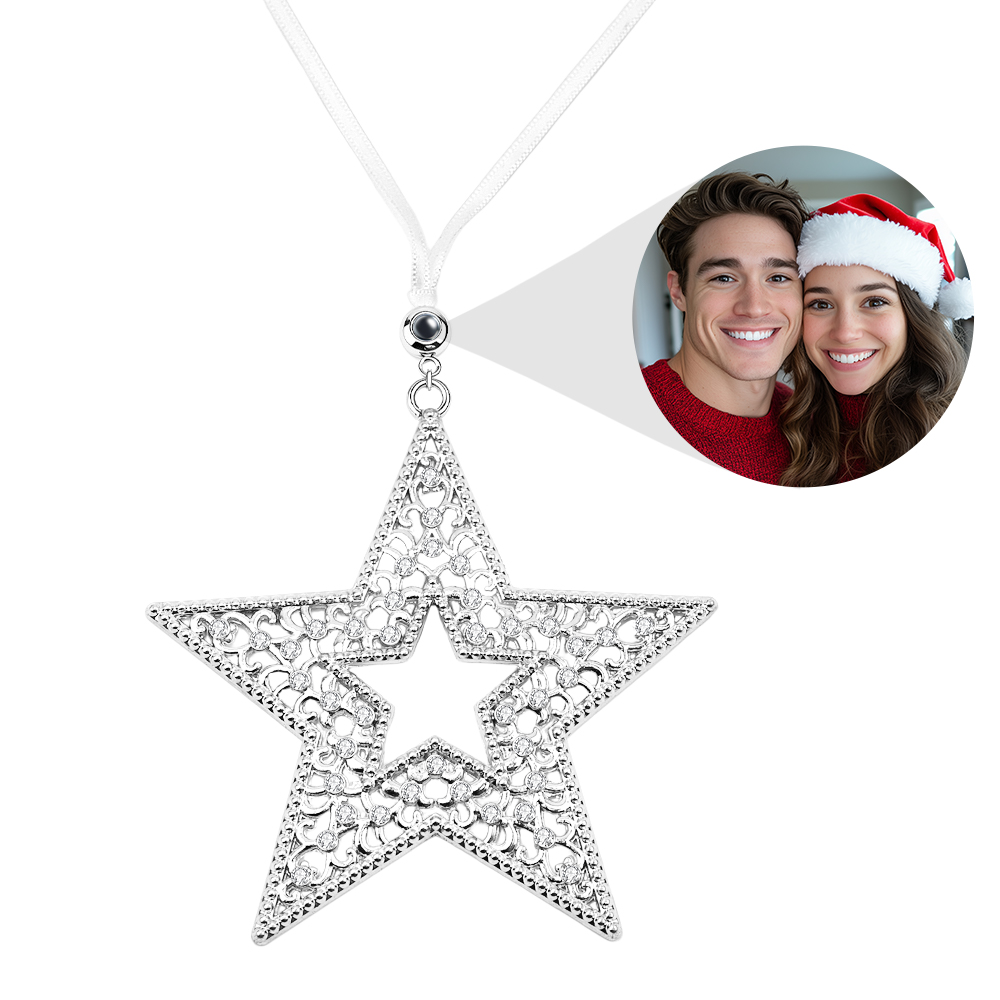 Personalized Christmas Projection Ornaments Star Shape for Christmas Tree Custom Photo Ornaments Christmas Gifts For Family For Lover - soufeelmy