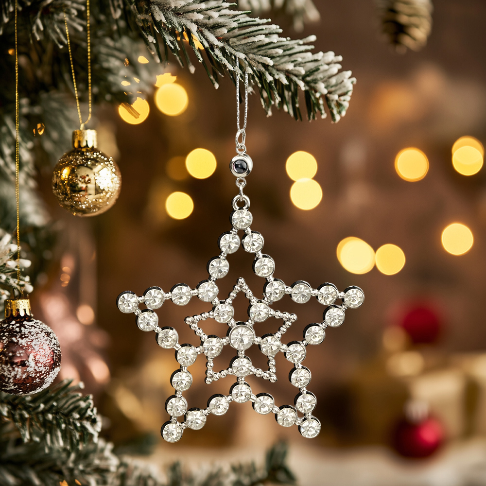Personalized Photo Projection Ornaments Star Ornament Christmas Tree Ornaments Christmas Gifts - soufeelmy