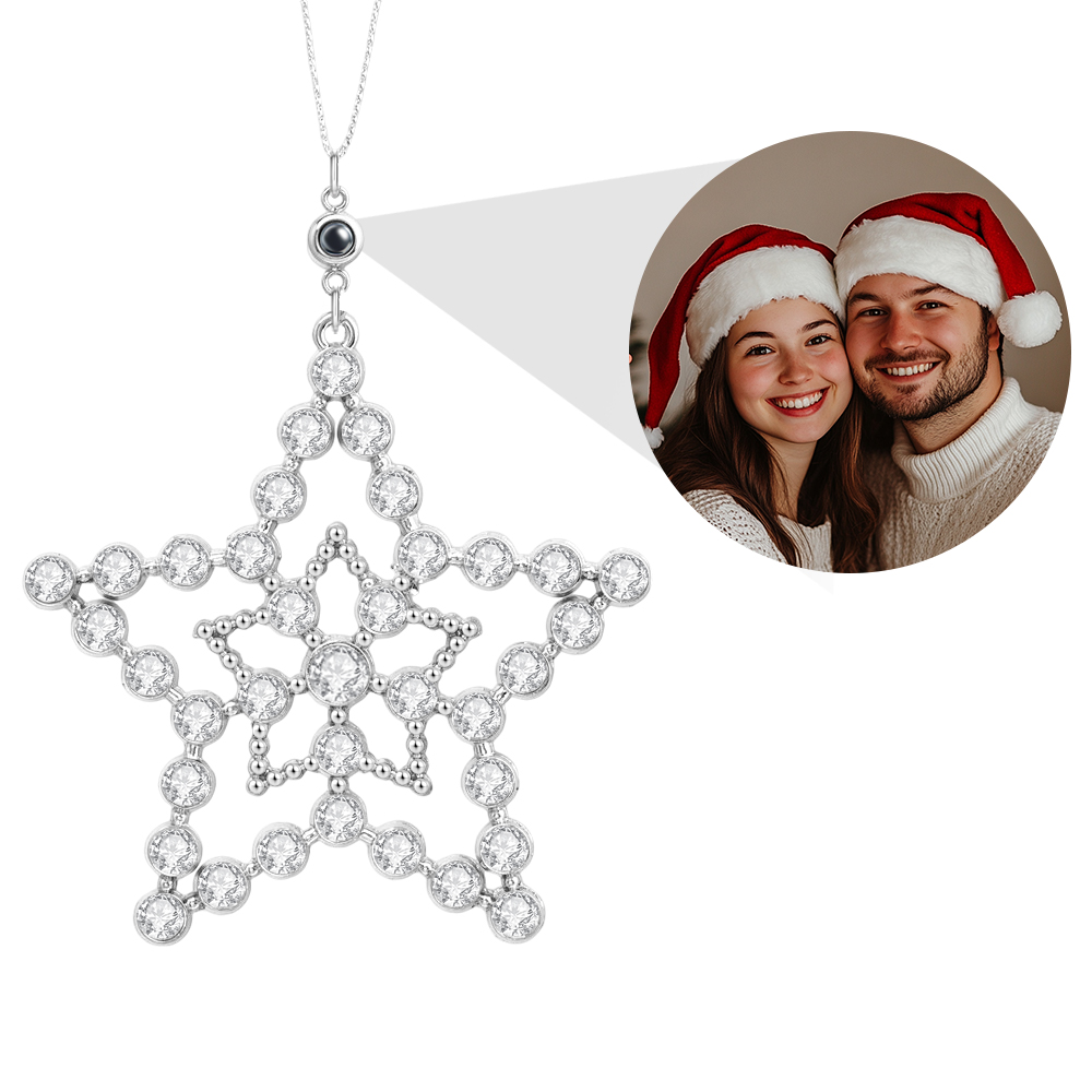 Personalized Photo Projection Ornaments Star Ornament Christmas Tree Ornaments Christmas Gifts - soufeelmy