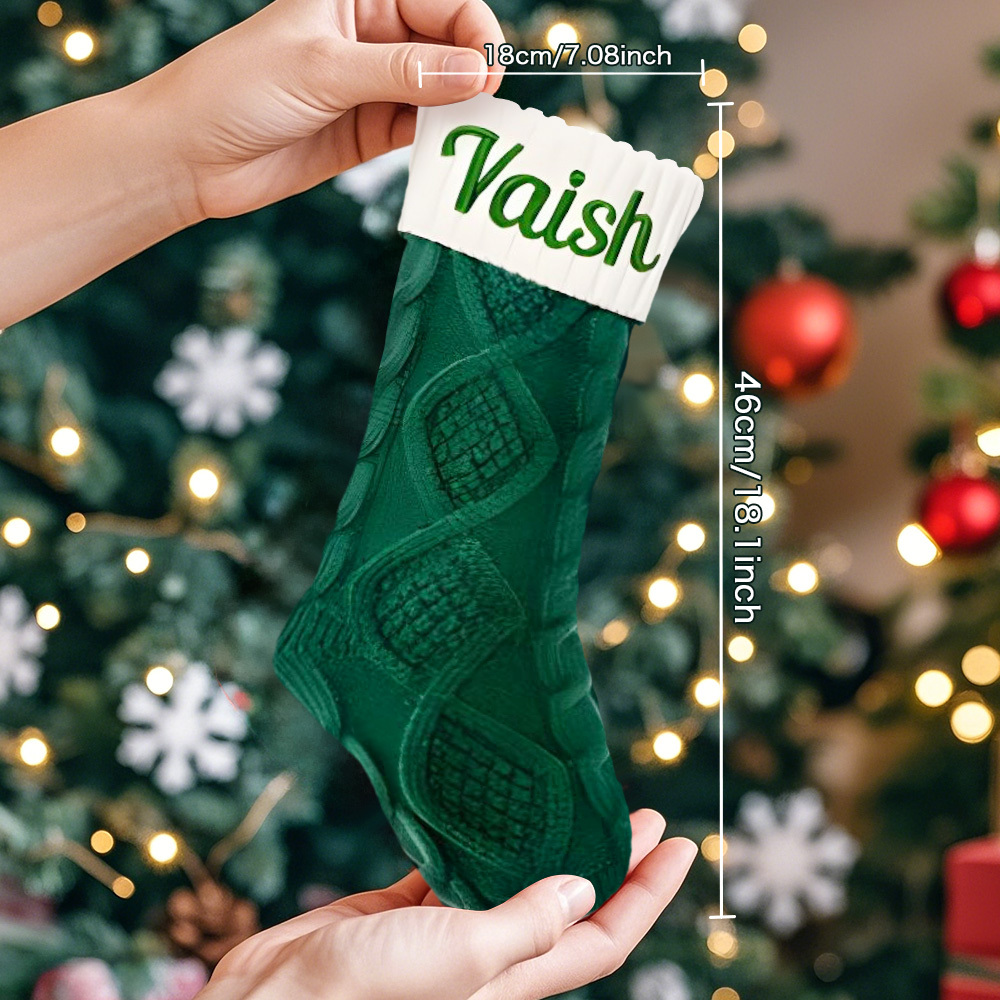 Personalized Christmas Stocking Custom Name Family Knitted Decoration Socks Ornament For Family For Kids (1 pcs) - soufeelmy