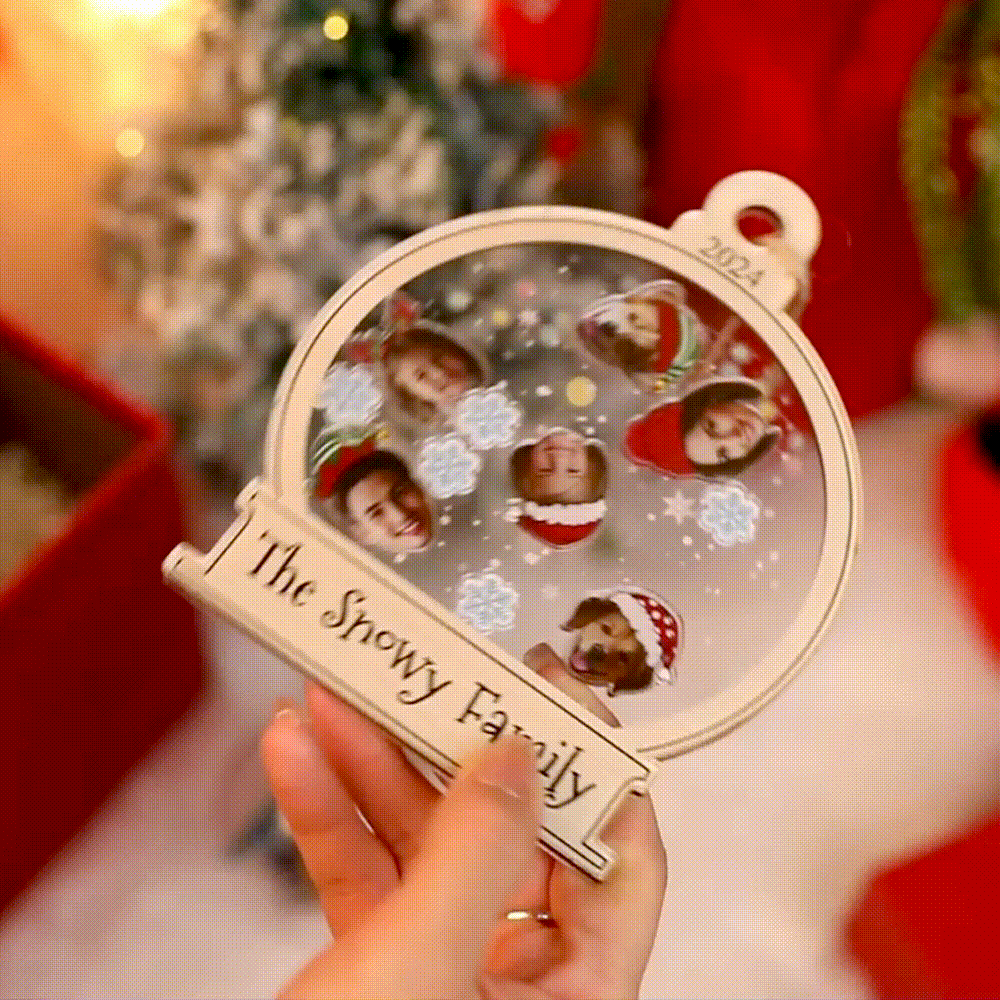 Personalized Shaker Photo Ornament Christmas Gift For Family Cute Family Face Photo - soufeelmy