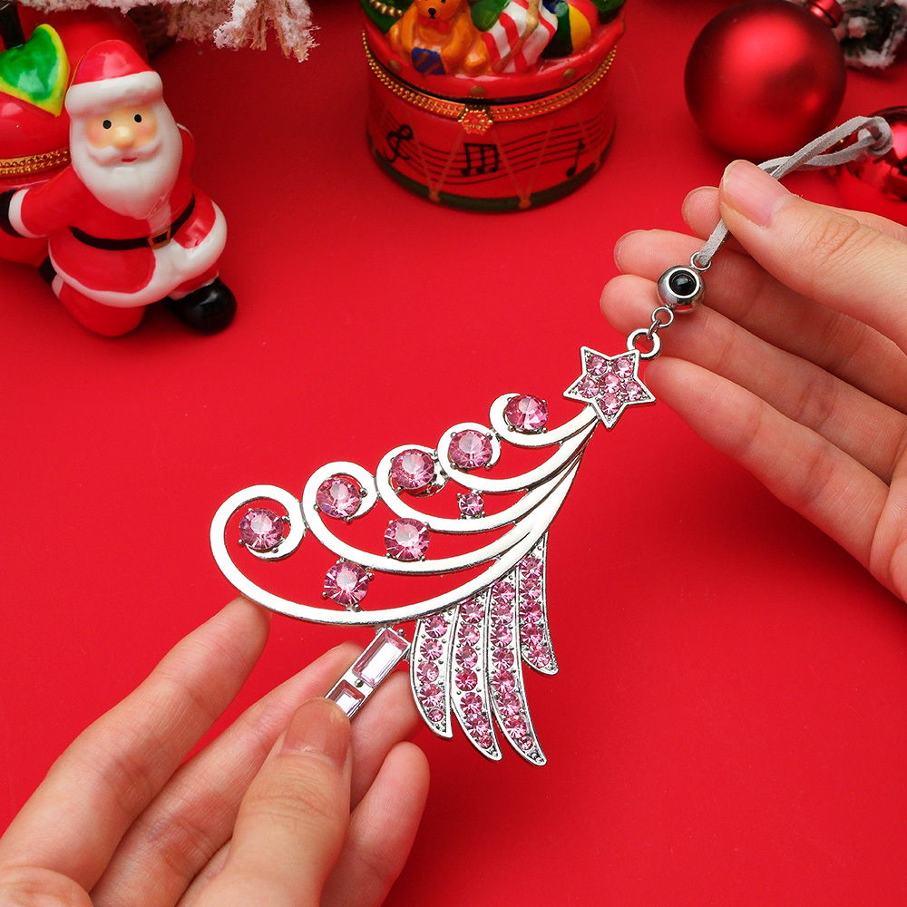 Personalized Photo Projection Ornaments Colorful Christmas Tree Diamond Ornament Christmas Gifts - soufeelmy