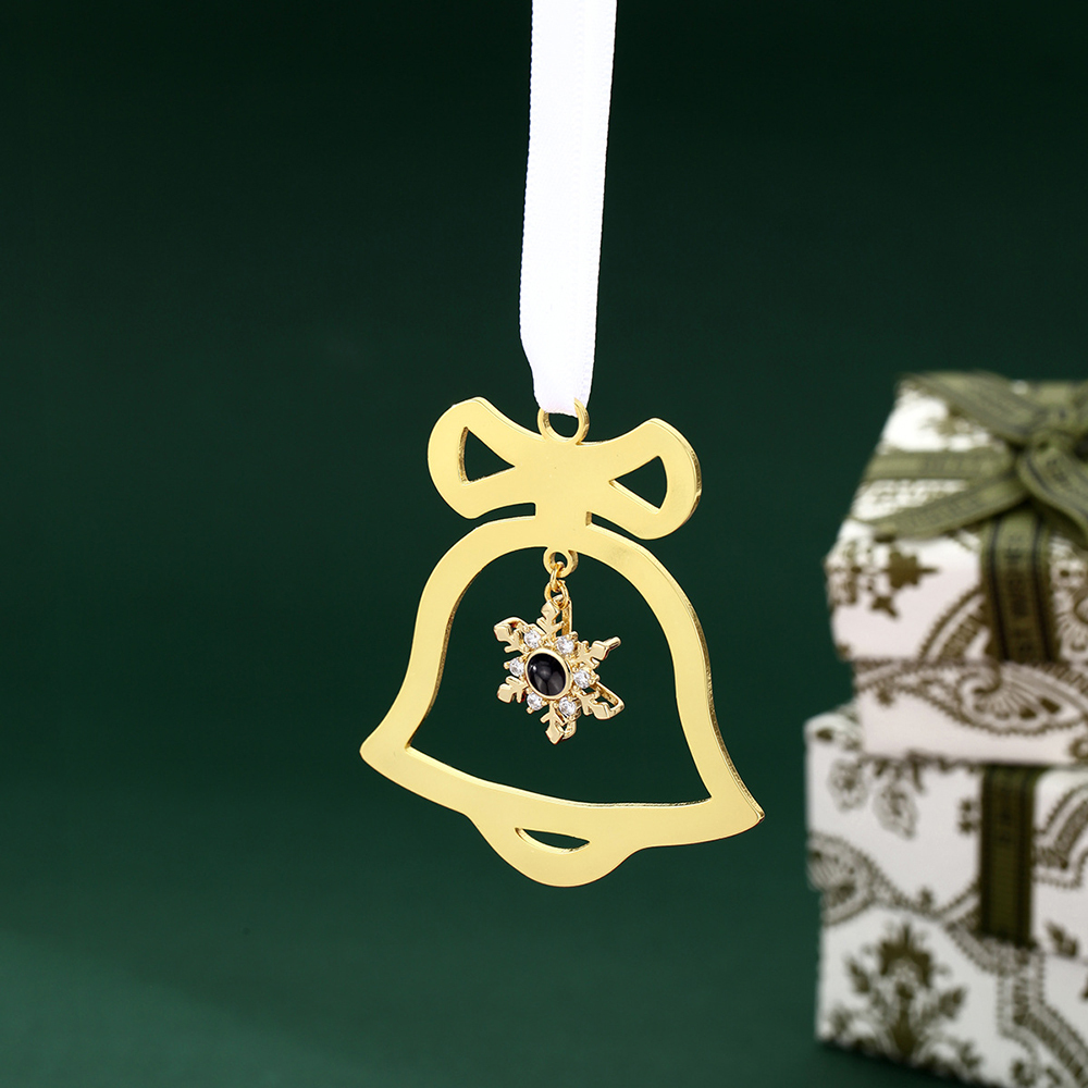 Personalized Photo Ornament Projection Ornaments Hanging Christmas Bell Christmas Ornaments with Picture Inside Memorial Gifts - soufeelmy