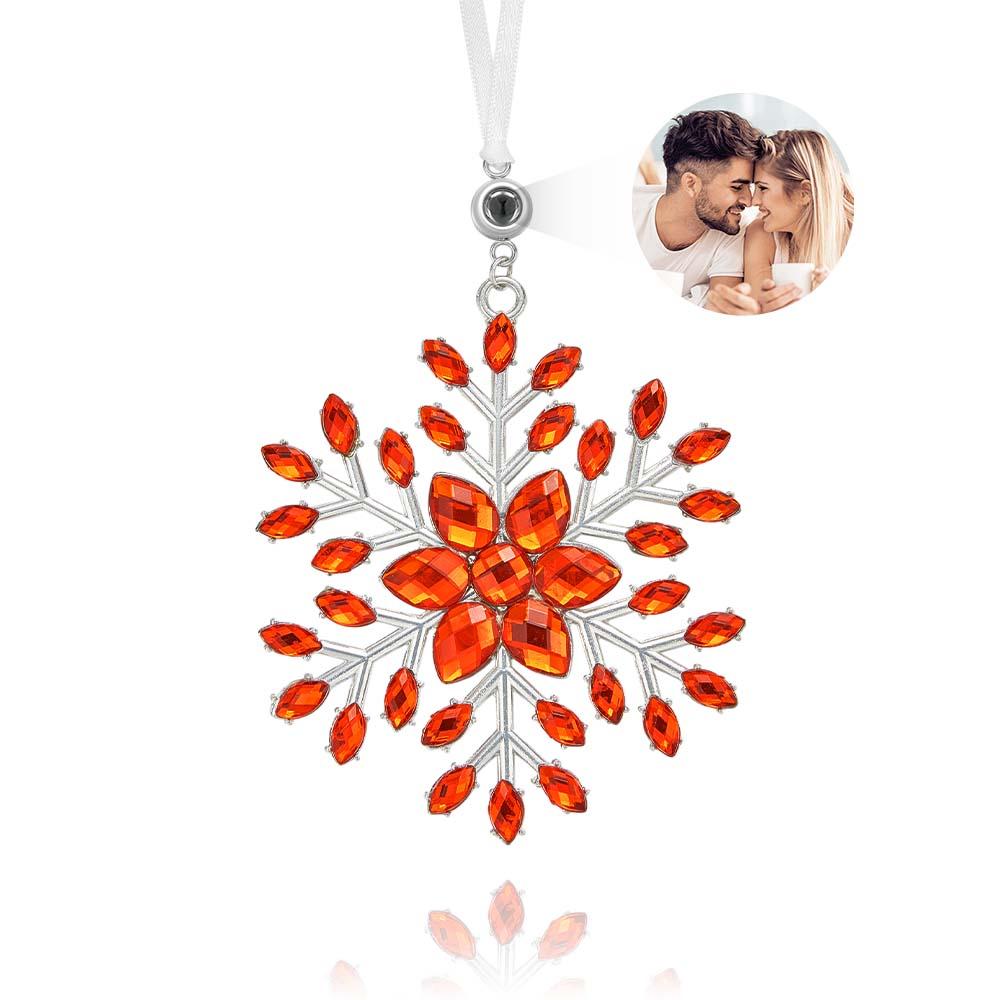 Personalized Photo Projection Ornaments Snowflake Shape Ornaments Multi-color Christmas Gifts For Family - soufeelmy