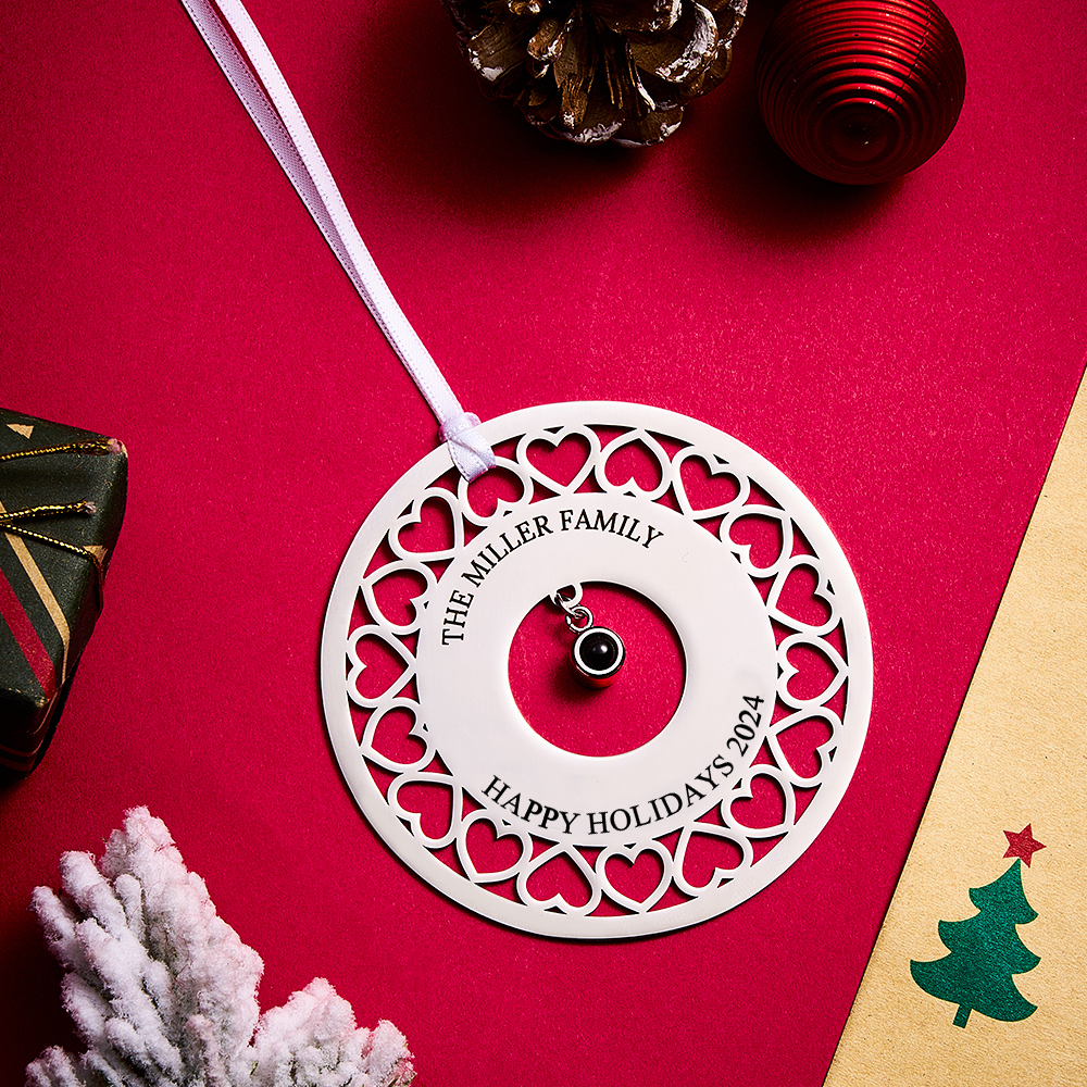 Personalized Photo Projection Ornaments Custom Photo and Text Ornaments Christmas Tree Decoration Ornaments for Christmas Gifts - soufeelmy