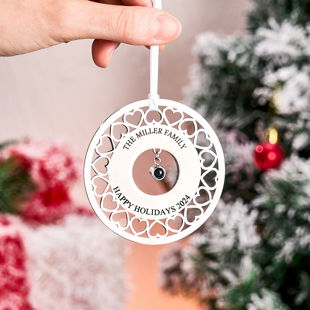 Personalized Photo Projection Ornaments Custom Photo and Text Ornaments Christmas Tree Decoration Ornaments for Christmas Gifts - soufeelmy
