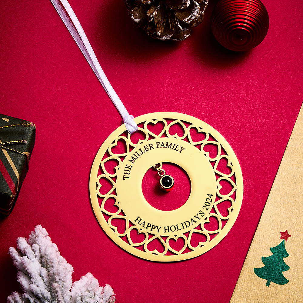 Personalized Photo Projection Ornaments Custom Photo and Text Ornaments Christmas Tree Decoration Ornaments for Christmas Gifts - soufeelmy