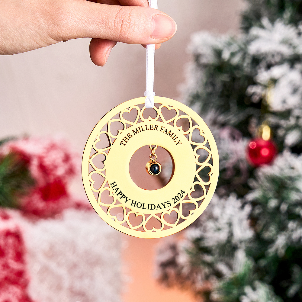 Personalized Photo Projection Ornaments Custom Photo and Text Ornaments Christmas Tree Decoration Ornaments for Christmas Gifts - soufeelmy