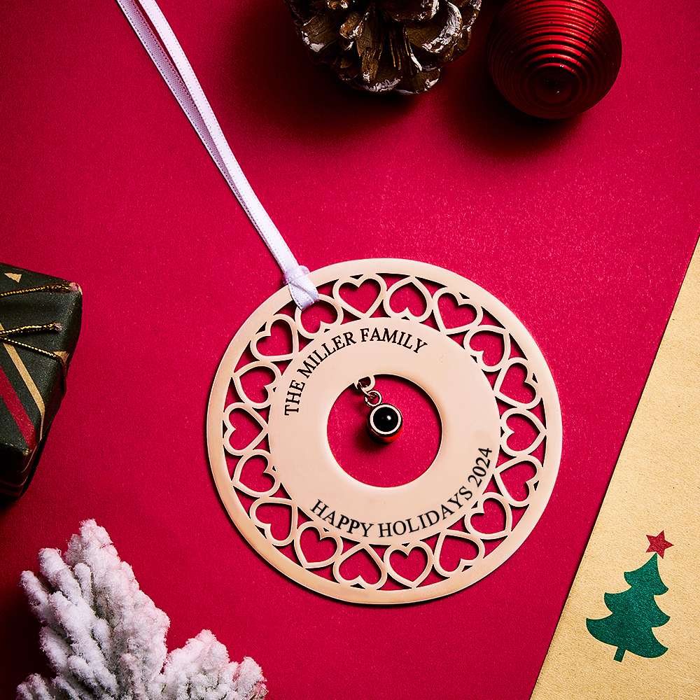 Personalized Photo Projection Ornaments Custom Photo and Text Ornaments Christmas Tree Decoration Ornaments for Christmas Gifts - soufeelmy