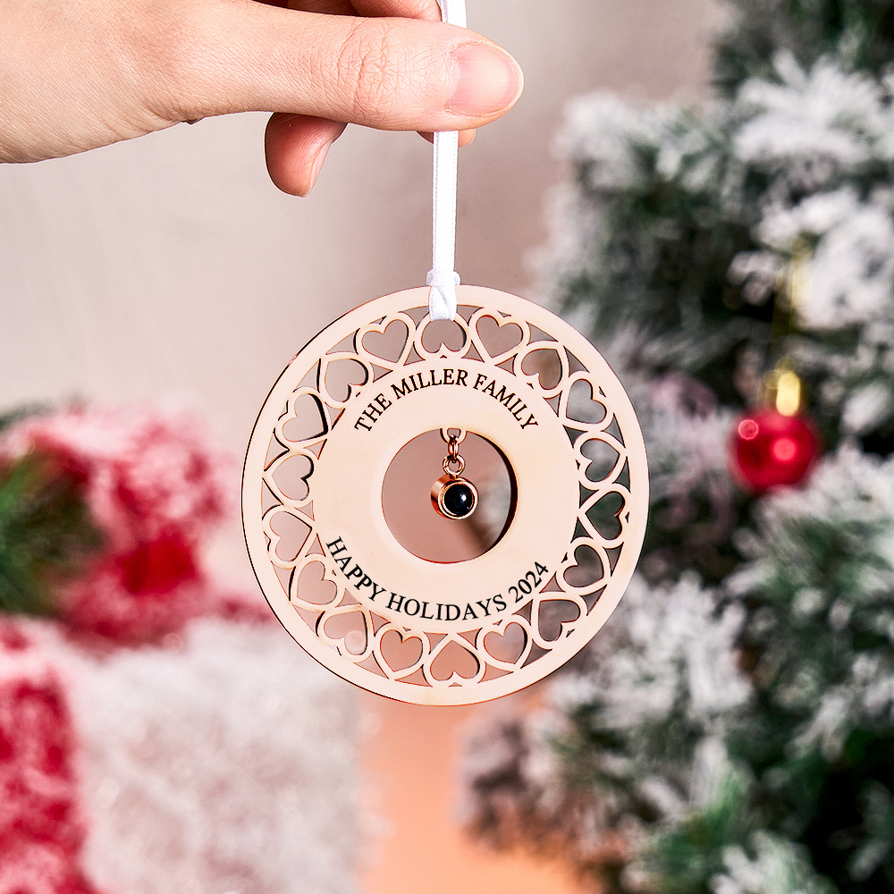 Personalized Photo Projection Ornaments Custom Photo and Text Ornaments Christmas Tree Decoration Ornaments for Christmas Gifts - soufeelmy
