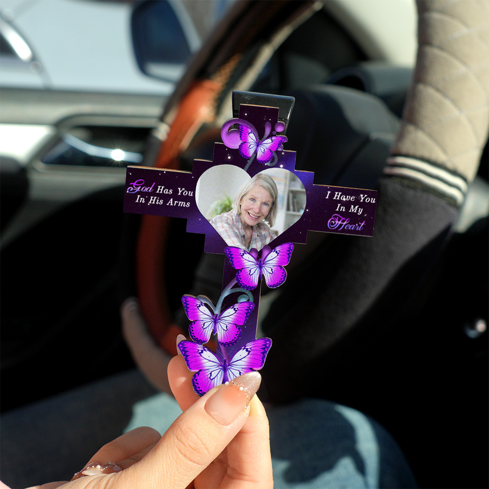 Custom Car Visor Clip In My Heart Forever Car Decoration Memorial Gift - soufeelmy