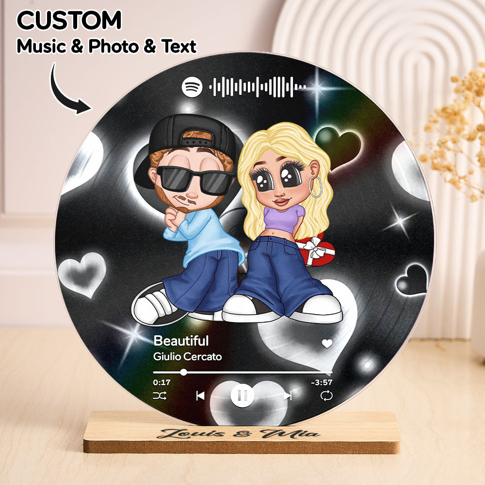 Y2K Couple Custom Vinyl Spotify Record Favorite Song Acrylic Plaque, Anniversary Birthday Gift for her Gift for him - soufeelmy