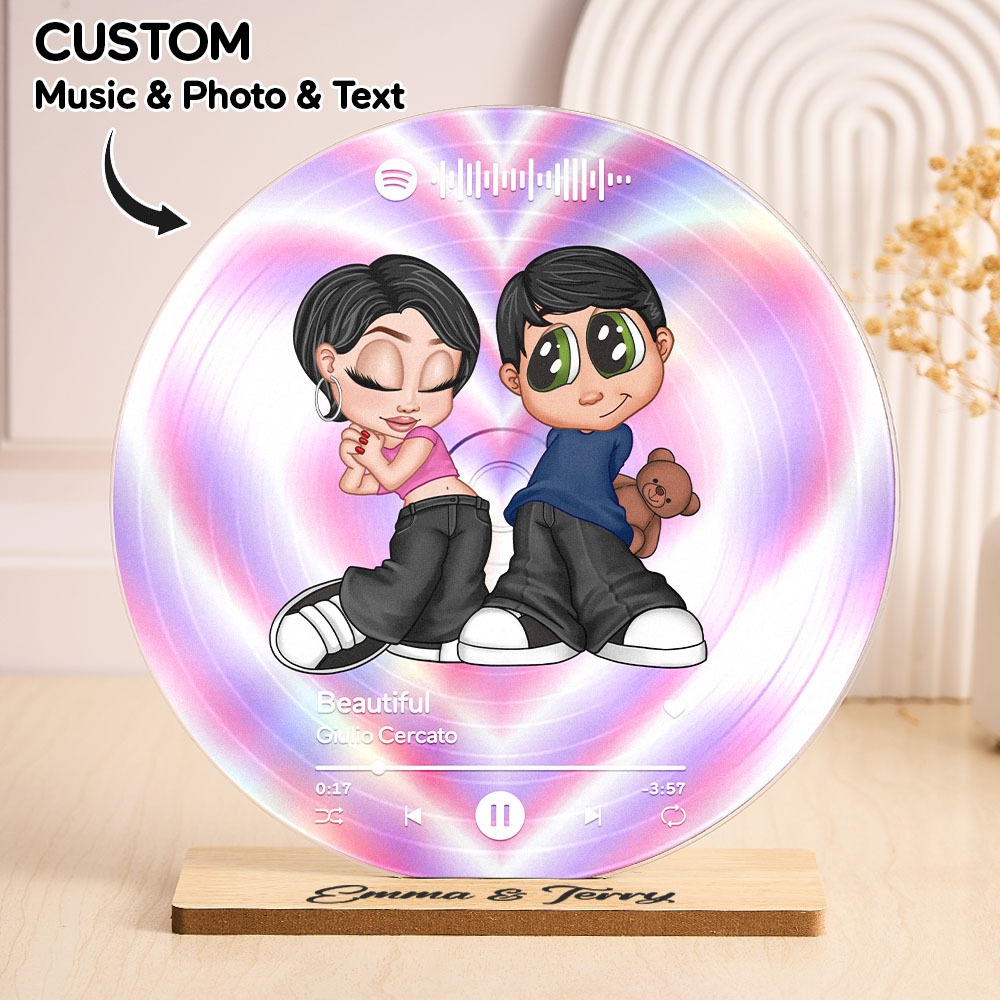 Y2K Couple Custom Vinyl Spotify Record Favorite Song Acrylic Plaque, Anniversary Birthday Gift for her Gift for him - soufeelmy