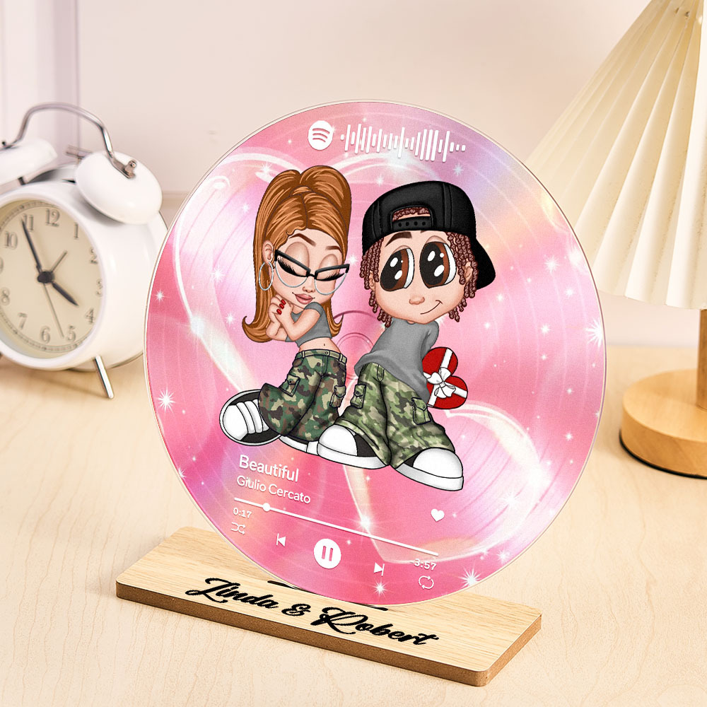 Y2K Couple Custom Vinyl Spotify Record Favorite Song Acrylic Plaque, Anniversary Birthday Gift for her Gift for him - soufeelmy
