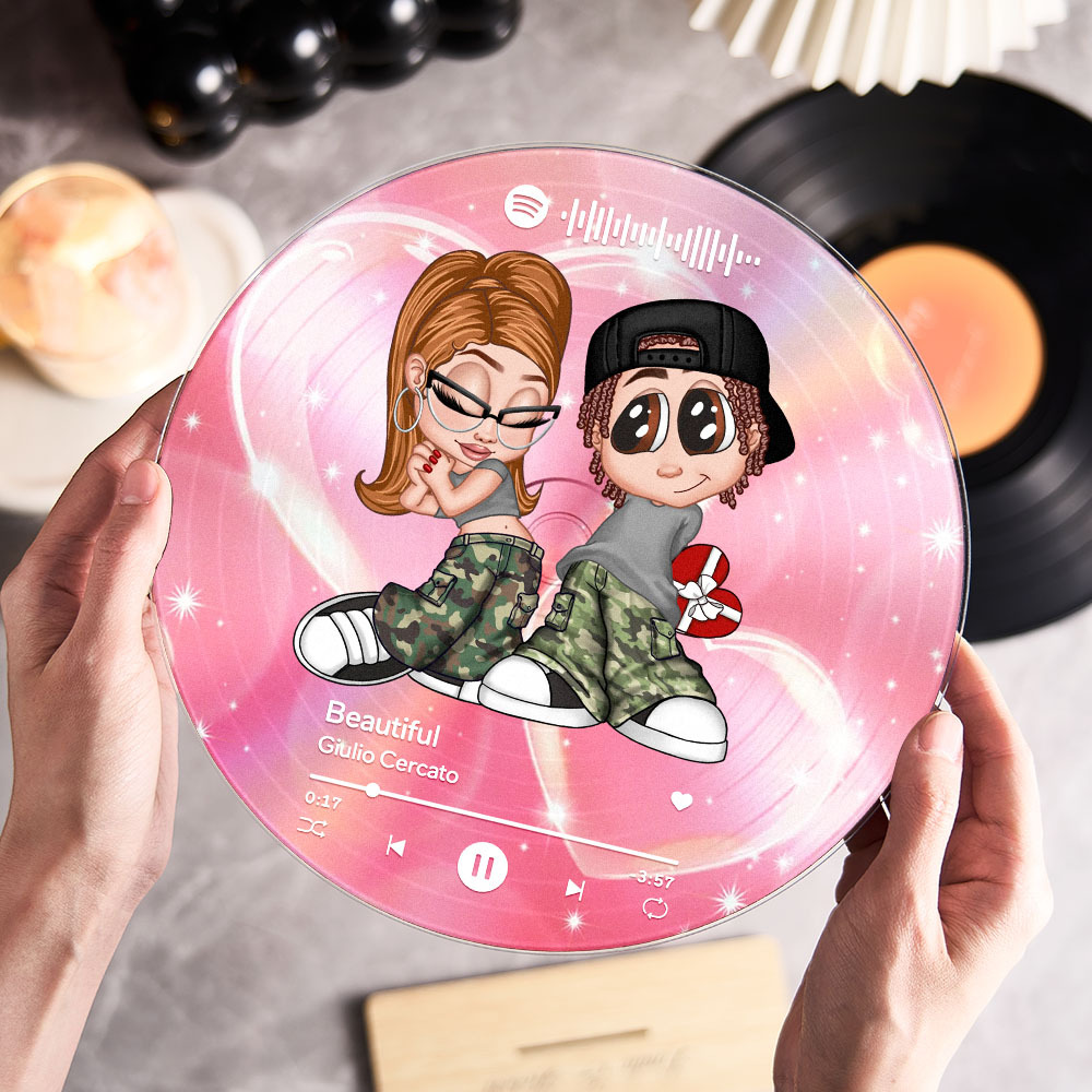 Y2K Couple Custom Vinyl Spotify Record Favorite Song Acrylic Plaque, Anniversary Birthday Gift for her Gift for him - soufeelmy