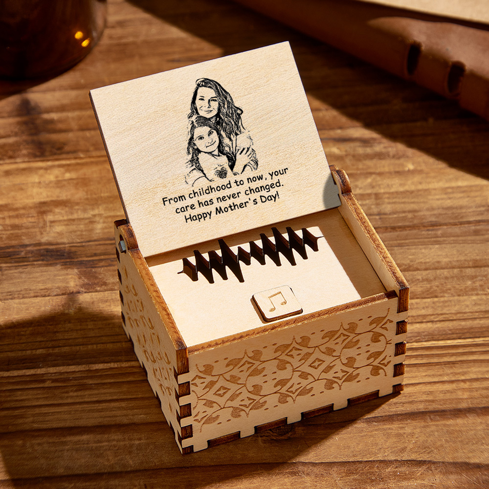 Custom Photo and Text Digital Music Box Any Song Tune or Voice Personalized Wooden Photo Music Box Best Gifts for Her - soufeelmy