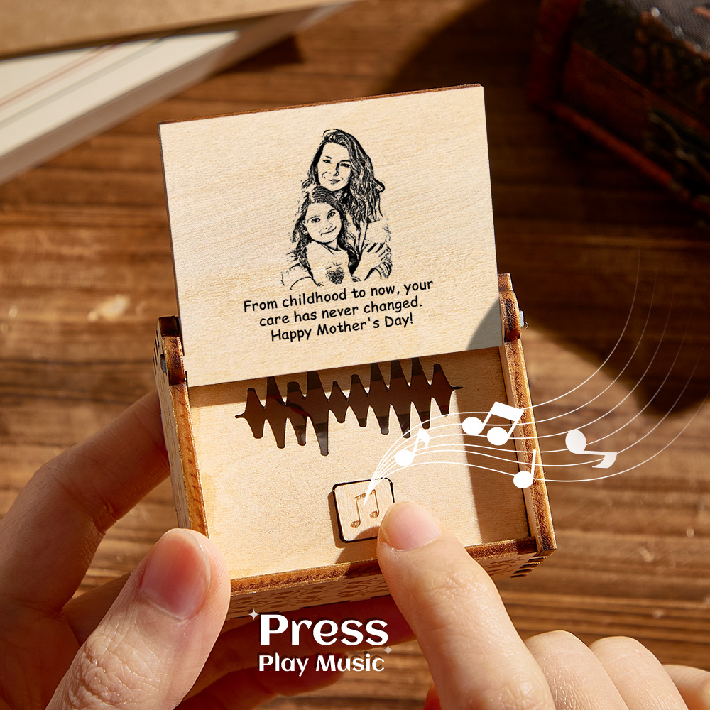 Custom Photo and Text Digital Music Box Any Song Tune or Voice Personalized Wooden Photo Music Box Best Gifts for Her - soufeelmy