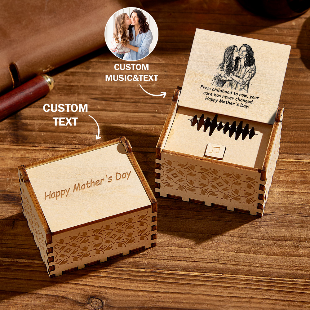 Custom Photo and Text Digital Music Box Any Song Tune or Voice Personalized Wooden Photo Music Box Best Gifts for Her - soufeelmy