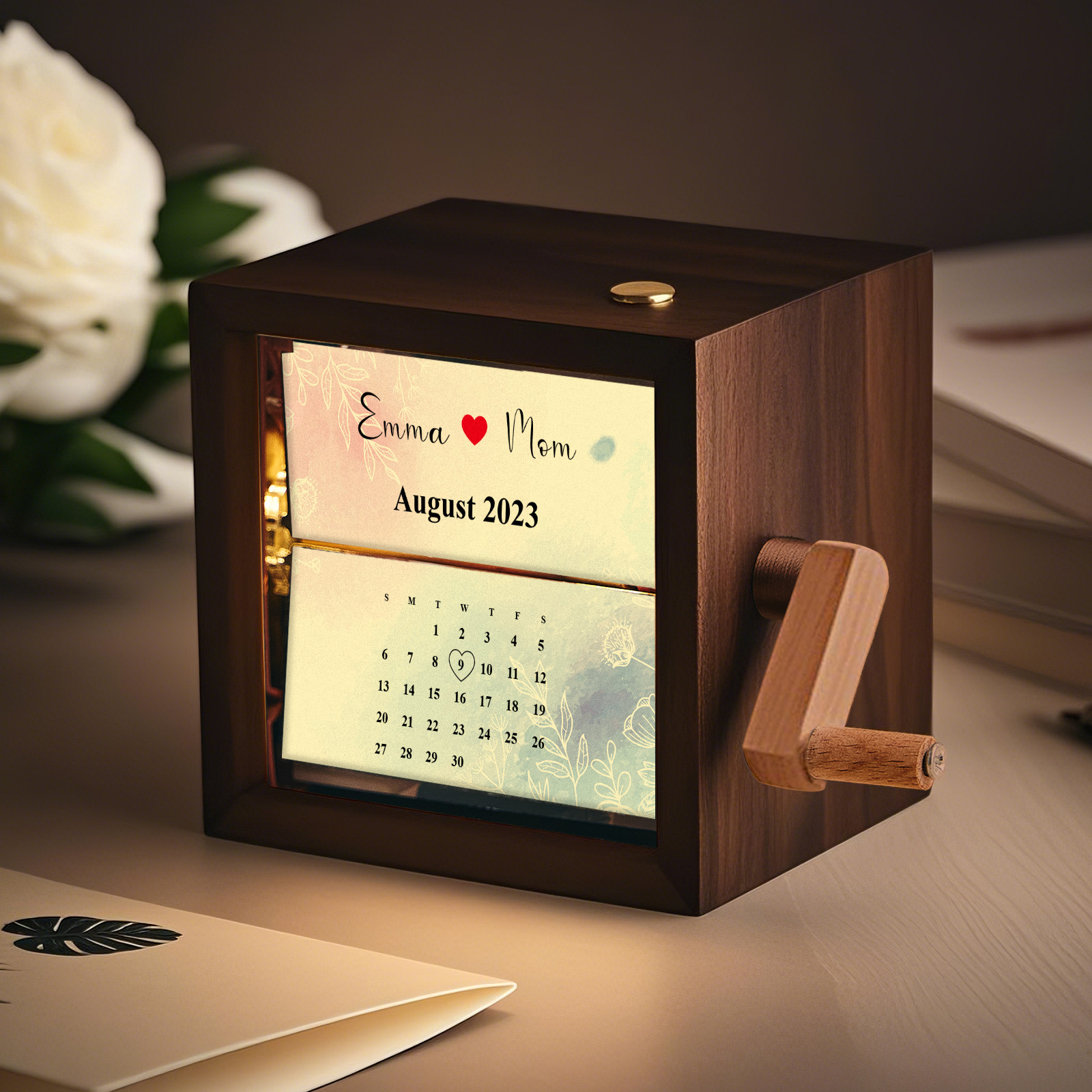 Custom Calendar Photo Flipbook Frame Animation Machine Mechanical Hand-cranked Flipbook Box Photo Album Mother's Day Gifts - soufeelmy