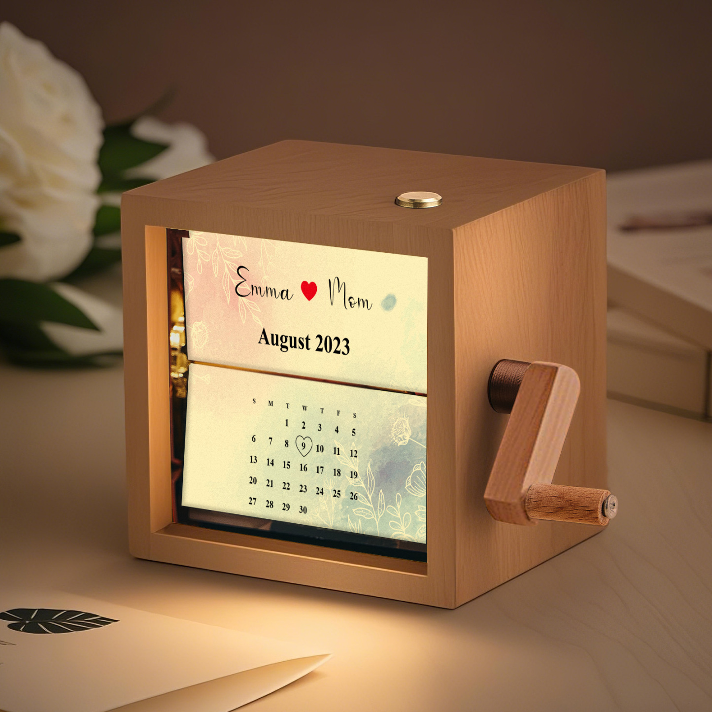 Custom Calendar Photo Flipbook Frame Animation Machine Mechanical Hand-cranked Flipbook Box Photo Album Mother's Day Gifts - soufeelmy